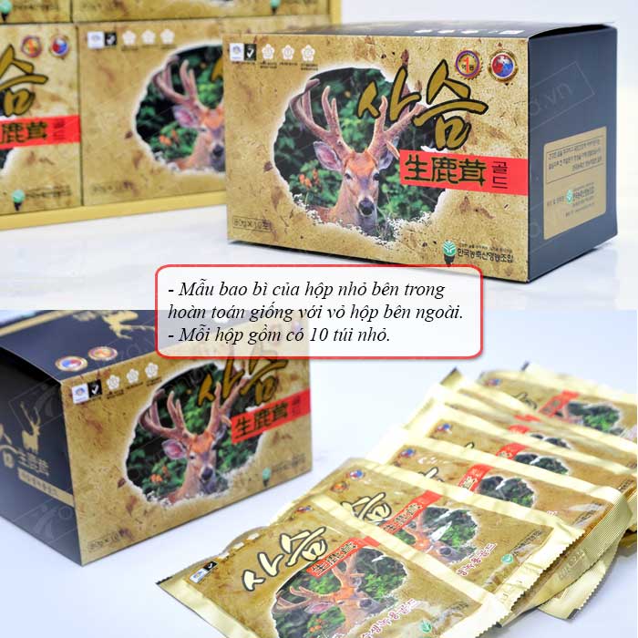 Tinh chất nhung hươu Hàn Quốc loại 60 gói NH007 3 Tinh chất nhung hươu Hàn Quốc loại 60 gói NH007 3